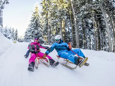 Schlittenfahrer auf dem Spieljoch © Andi Frank