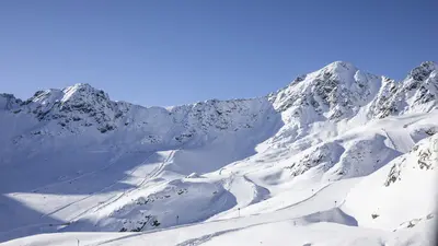 Blick auf das Skigebiet Kaunertaler Gletscher