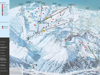 Pistenplan Kaunertaler Gletscherregion