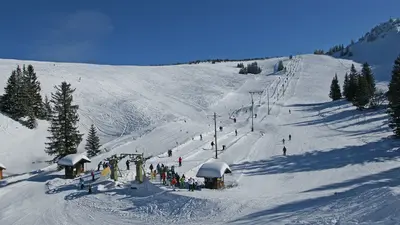 Blick auf die Piste in Andelsbuch