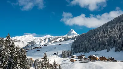 Blick auf die Mittagsspitze bei Damüls