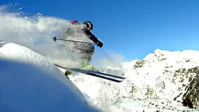 Freerider bei der Abfahrt am Sonnenkopf