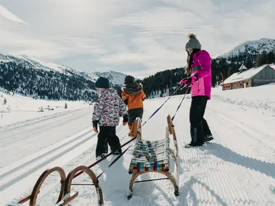 Schlittenfahren in der Katschberg-Region Katschberg-Lieser-Maltatal © Daniela Ebner, Region Katschberg Lieser-Maltatal