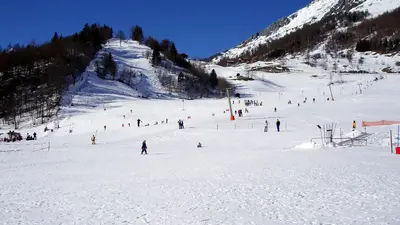 Blick auf die Pisten des Skigebiet Prägraten am Großvenediger