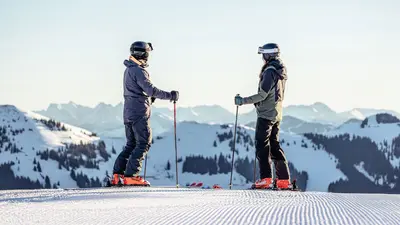 Skistart am Berg