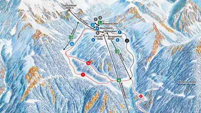 Pistenplan Skigebiet Rofan in Maurach