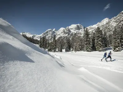 Langläufer auf der Höhenloipe im Skizentrum Schlick 2000 © TVB Stubai  Tirol / Andre Schönherr