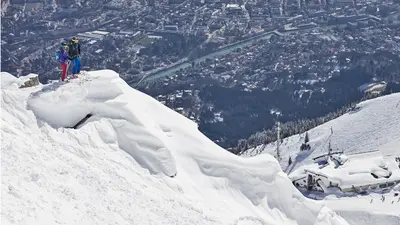 Ausblick beim Freeriden in Richtung Inntal