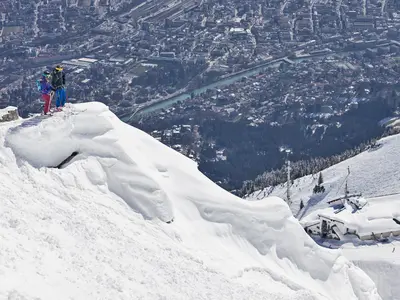 Ausblick beim Freeriden in Richtung Inntal © © Innsbrucker Nordkettenbahnen - Webhofer