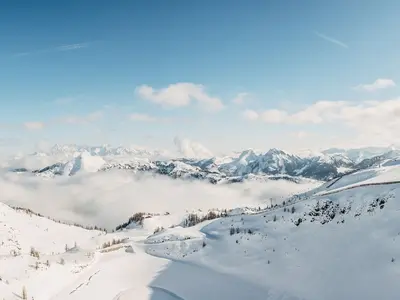 Panorama der Bergkulisse im Skigebiet Zauchensee © Skigebiet Zauchensee / Matthias Fritzenwallner