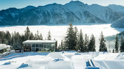 Blick auf den Jibpark und das Chillhouse im Absolut Park