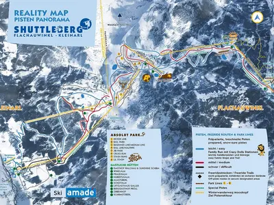 Pistenplan Kleinarl-Flachauwinkl - Ski amadé