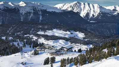 Blick aufs Skigebiet Hochoetz