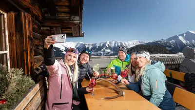 Einkehrschwung im Skigebiet Rauriser Hochalmbahnen