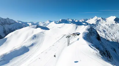 Luftaufnahme des Skigebiets Rauriser Hochalmbahnen