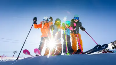 Skifahrgruppe im Skigebiet Rauriser Hochalmbahnen