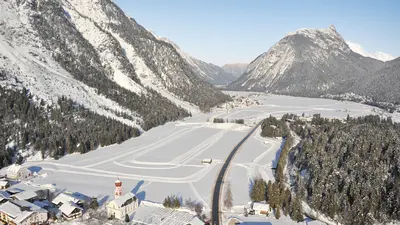 Blick aus der Luft auf Leutasch