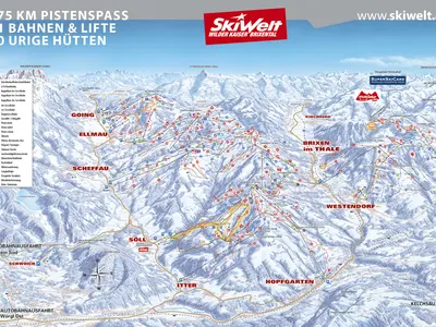 Pistenplan SkiWelt Wilder Kaiser-Brixental