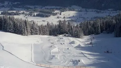Blick auf den Snow-Funpark in Lermoos-Grubigstein