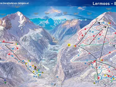 Pistenplan Lermoos - Grubigstein