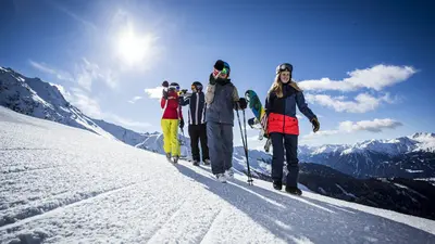 Wintersportler in Fendels