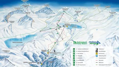 Pistenplan Weißsee Gletscherwelt