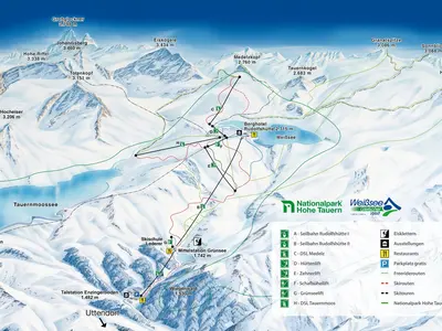 Pistenplan Weißsee Gletscherwelt
