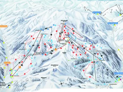 Pistenplan Skischaukel Großarltal - Dorfgastein - Ski amadé
