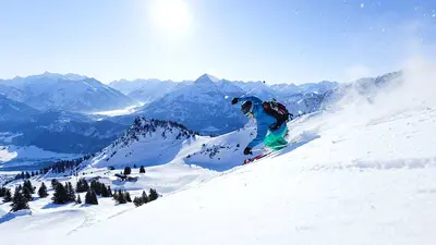 Skifahrer am Hahnenkamm
