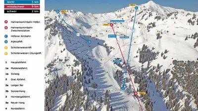 Pistenplan Erlebnisarena Hahnenkamm Höfen/Reutte