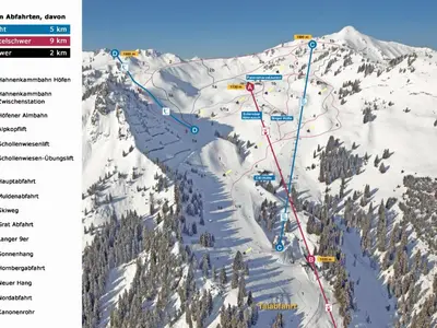 Pistenplan Erlebnisarena Hahnenkamm Höfen/Reutte