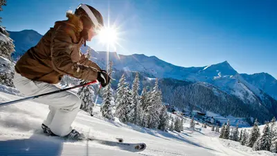 Skifahren auf der Naturschneepiste