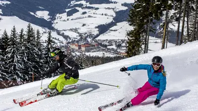 Skifahren mit Ausblick