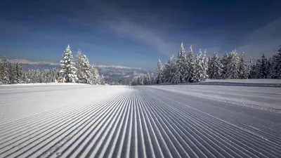 Frisch präparierte Piste am Grebenzen