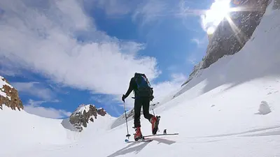 Tourenski-Gehen im Skigebiet Heutal