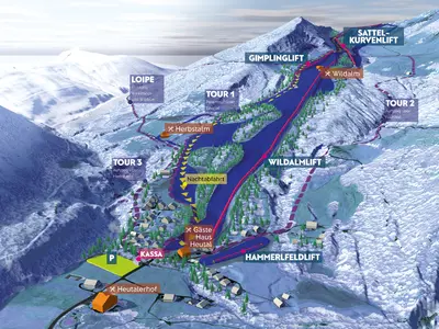 Pistenplan Heutal Lifte Unken