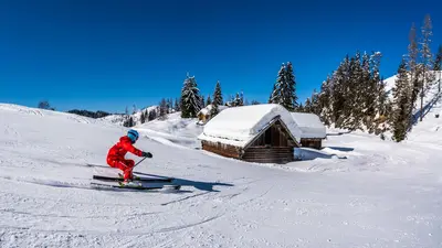 Skifahren im Skigebiet Weissensee
