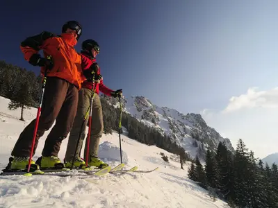 Skifahrer im Skigebiet Jungholz © TVB Tannheimer Tal / Ehn Wolfgang