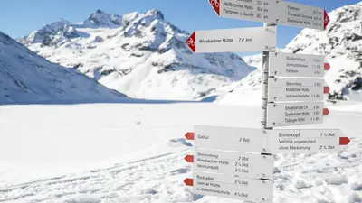 Winterwanderwegenetz auf der Bielerhöhe