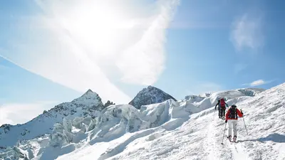 Skitourengeher auf der Bielerhöhe