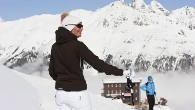 Skifahren mit Ausblick am Elfer
