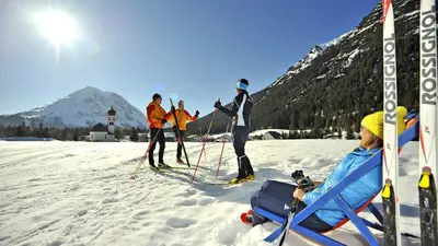 Wintersportler in Leutasch