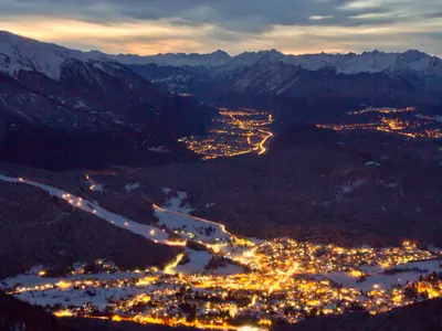Blick auf Seefeld bei Nacht © Region Seefeld