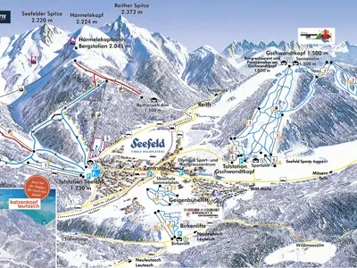 Pistenplan Region Seefeld - Tirols Hochplateau
