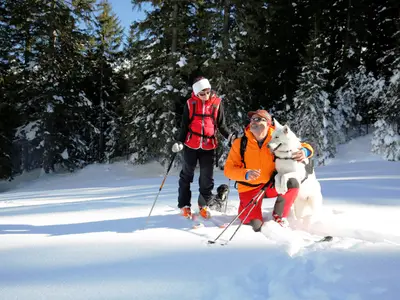 Tourengeher mit Hund in Hohentauern © Tourismusverband Hohentauern / Herbert Raffalt