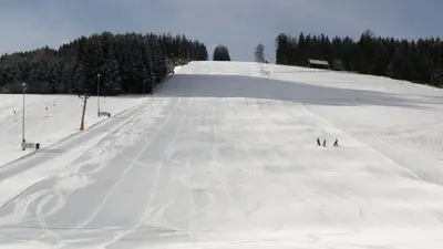 Blick auf die Skipiste Kleinlobming