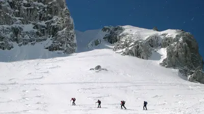 Teilnehmer auf der Skitour Vertatscha in Bodental