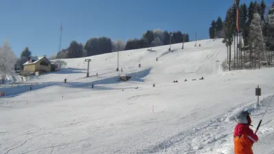 Blick auf die Piste Arralifte