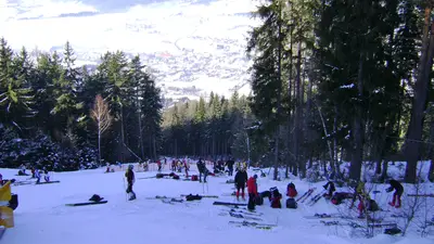 Skipiste beim Skirennen