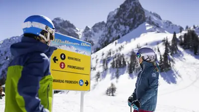 Skifahrer auf der Muttereralm
